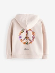 smALLSAINTS Light Pink 100% Cotton Girls Sereni Peace Rihan Hoodie - Image 5 of 7