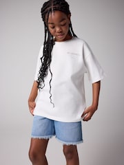 Белый/розовый с леопардовым принтом - smALLSAINTS Oversized Girls Underground Crew T-Shirt - Image 2 of 9