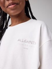 Белый/розовый с леопардовым принтом - smALLSAINTS Oversized Girls Underground Crew T-Shirt - Image 5 of 9