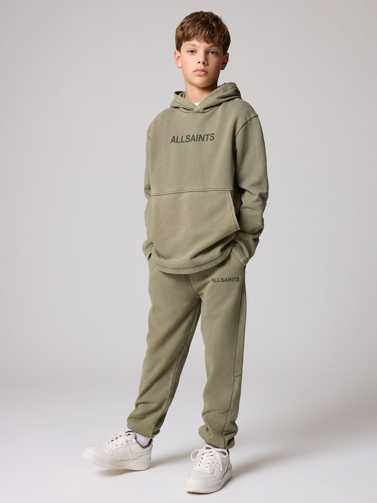 smALLSAINTS Khaki Green Logo Washed 100% Cotton Hoodie and Joggers Boys Set - Image 1 of 11