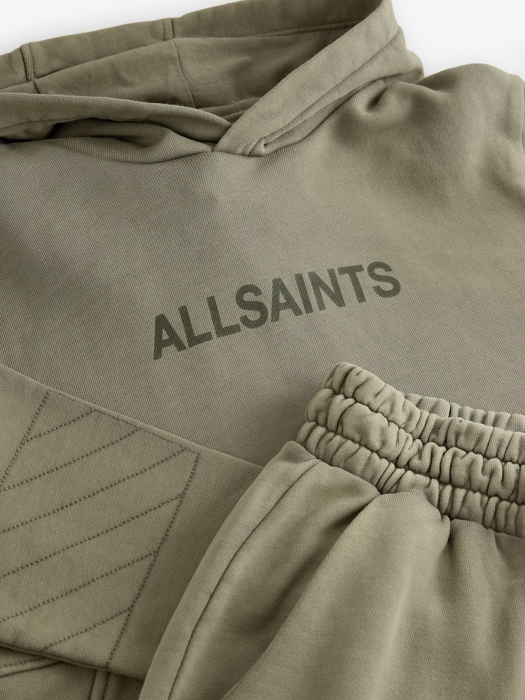 smALLSAINTS Khaki Green Logo Washed 100% Cotton Hoodie and Joggers Boys Set - Image 11 of 11