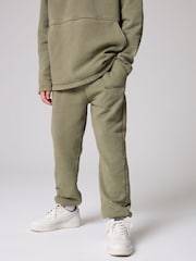 smALLSAINTS Khaki Green Logo Washed 100% Cotton Hoodie and Joggers Boys Set - Image 6 of 11