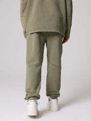 smALLSAINTS Khaki Green Logo Washed 100% Cotton Hoodie and Joggers Boys Set - Image 7 of 11