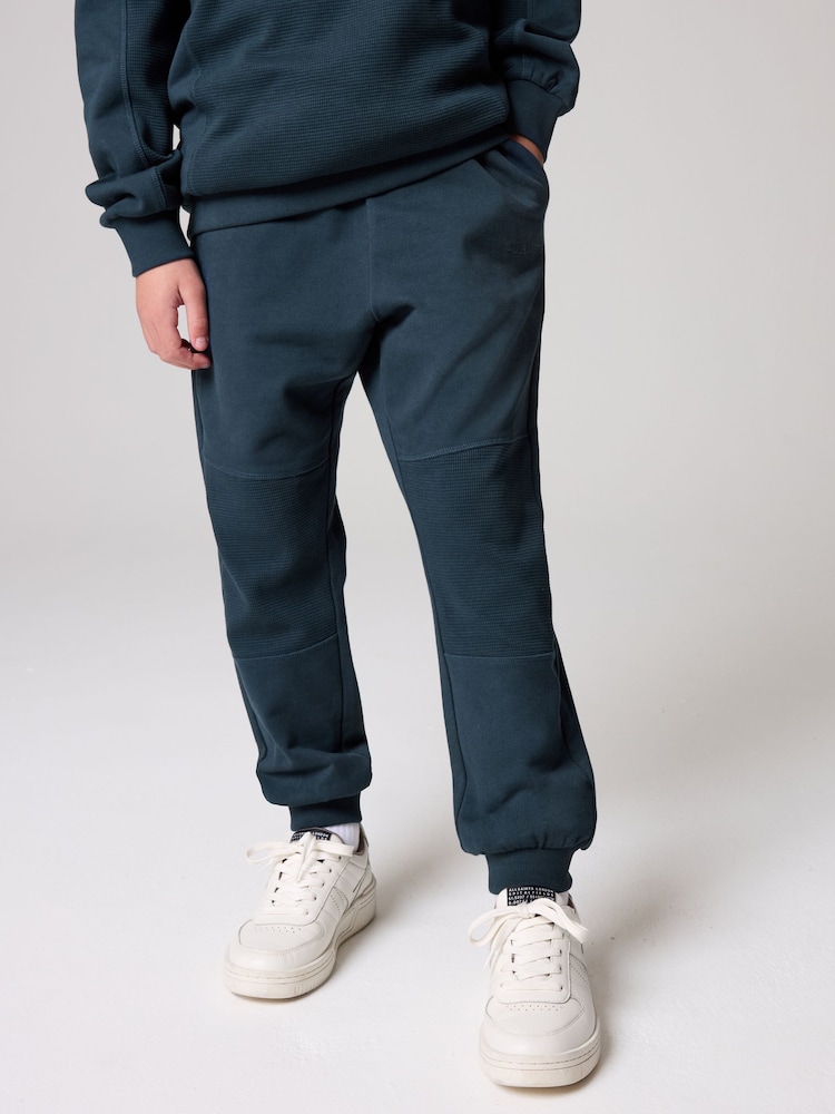 Buy smALLSAINTS Navy Boys Waffle Panel Crew 100% Cotton Sweatshirt