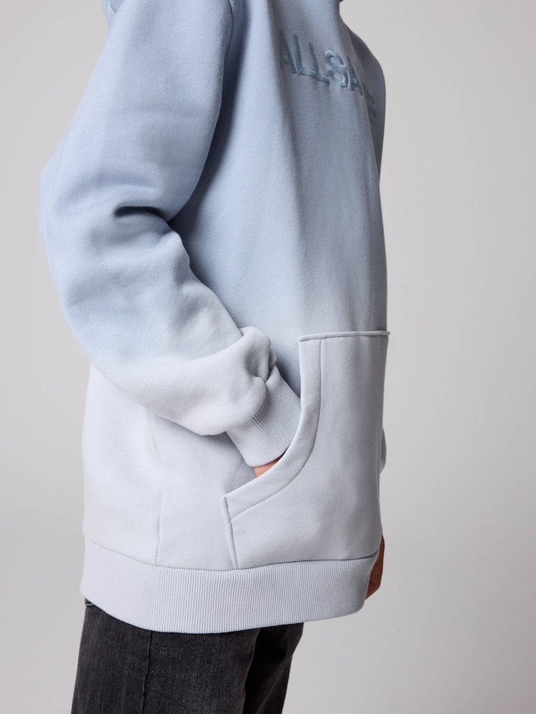smALLSAINTS Blue/White Ombre Logo Embroidered Boys Hoodie - Image 4 of 8