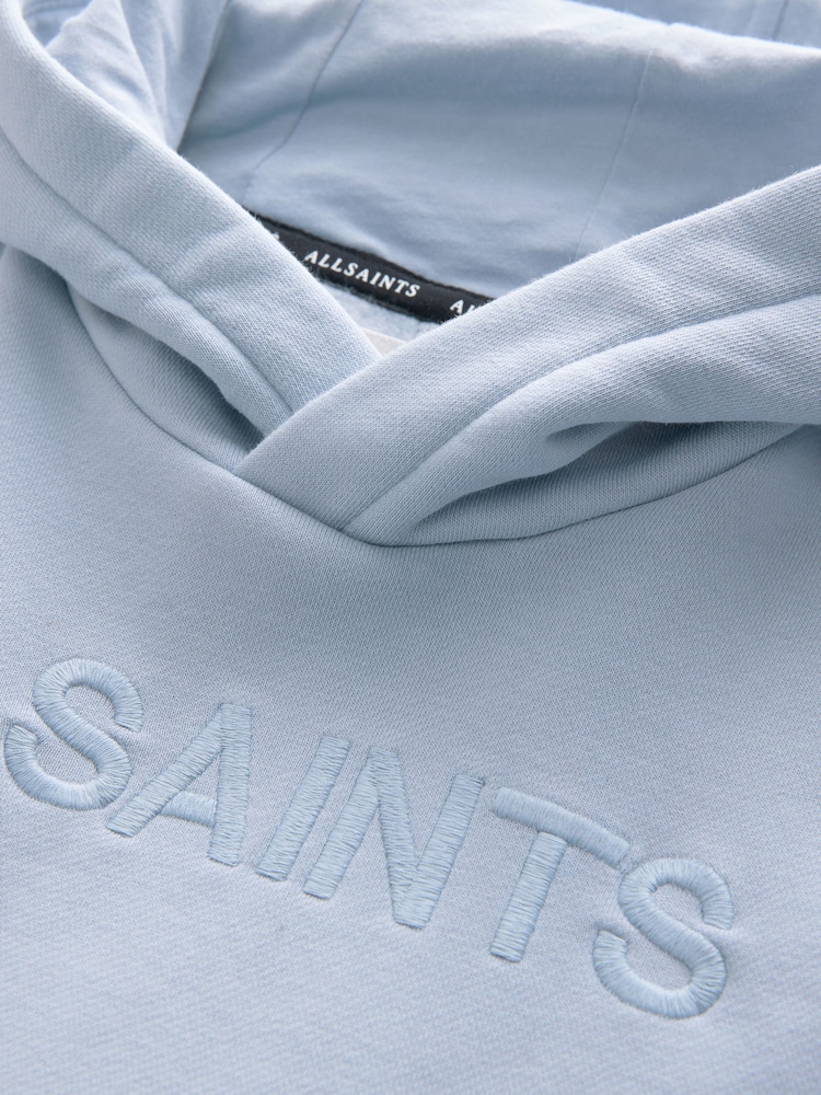 smALLSAINTS Blue/White Ombre Logo Embroidered Boys Hoodie - Image 7 of 8