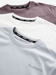 Pourpre/blanc - smALLSAINTS Boys Logo Crew décontracté 100% coton T-Chemises 3 Lot - Image 6 de 6