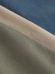 smALLSAINTS Navy/Khaki Boys Brace Crew Long Sleeve 100% Cotton T-Shirts 3 Pack - Image 6 of 8