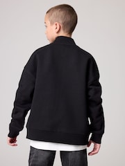 smALLSAINTS Black Boys Tierra Rocco Sweat Bomber 100% Cotton Jacket - Image 3 of 9