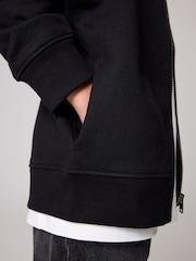 smALLSAINTS Black Boys Tierra Rocco Sweat Bomber 100% Cotton Jacket - Image 5 of 9