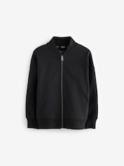 smALLSAINTS Black Boys Tierra Rocco Sweat Bomber 100% Cotton Jacket - Image 6 of 9