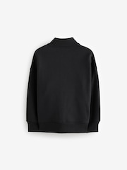 smALLSAINTS Black Boys Tierra Rocco Sweat Bomber 100% Cotton Jacket - Image 7 of 9