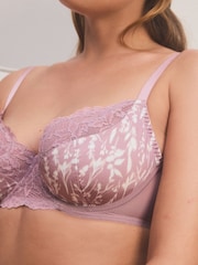Mauve Pink Print/ Blue 2 Pack Floral Print Non Pad Full Cup Bra - Image 4 of 9