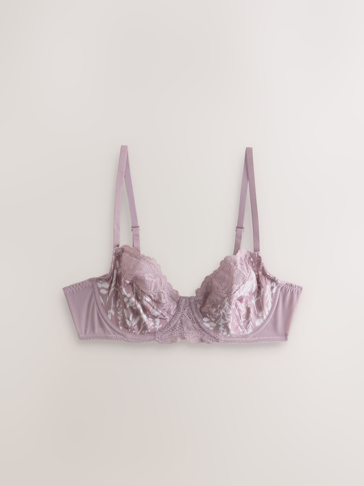 Mauve roze print/blauw - Beha met bloemenprint met volledige cup zonder vulling - Image 7 of 9