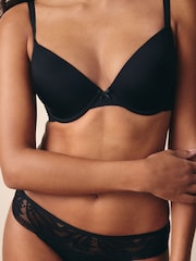 Black Plunge Light Pad Lace Bra A-E - Image 5 of 8
