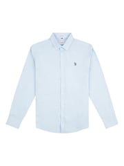 U.S. Polo Assn. Blue Stretch Cotton Mens Poplin Shirt - Image 1 of 3