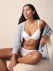 White Plunge Light Pad Lace Bra A-E - Image 3 of 6