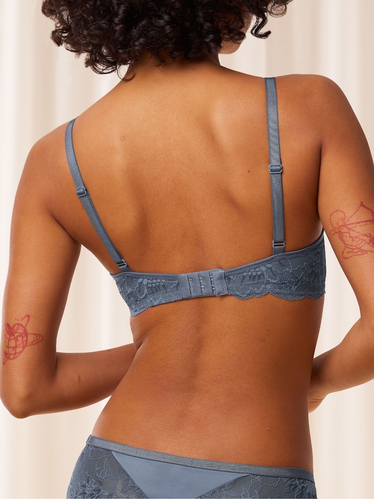 Triumph Blue Amourette Charm T Wired Bra - Image 2 of 5 Triumph Blue Amourette Charm T Wired Bra - Image 2 of 5