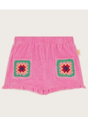 Monsoon Pink Crochet Towelling 100% Cotton Shorts - Image 2 of 4