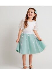 Monsoon Green Layla 3D Petal Scuba Skirt - Image 1 of 4