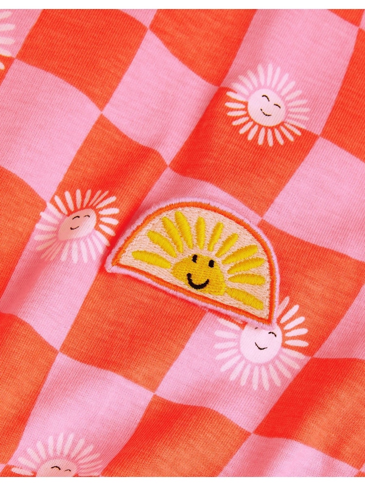 Monsoon Orange 100% Cotton Cut-Out Checkerboard Sun Dress - Image 4 of 4