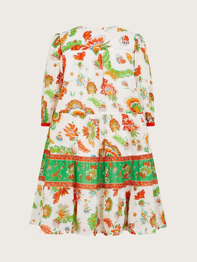 Monsoon Natural MINI ME Border Kaftan Dress - Image 2 of 4
