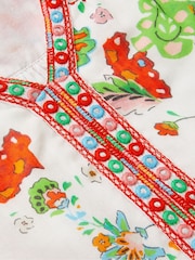 Monsoon Natural MINI ME Border Kaftan Dress - Image 3 of 4