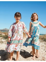 Monsoon Natural MINI ME Border Kaftan Dress - Image 4 of 4