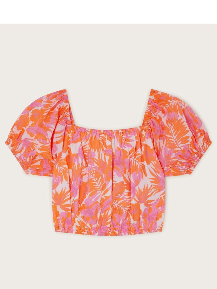 Monsoon Orange Tinashe Palm Print Top - Image 2 of 4