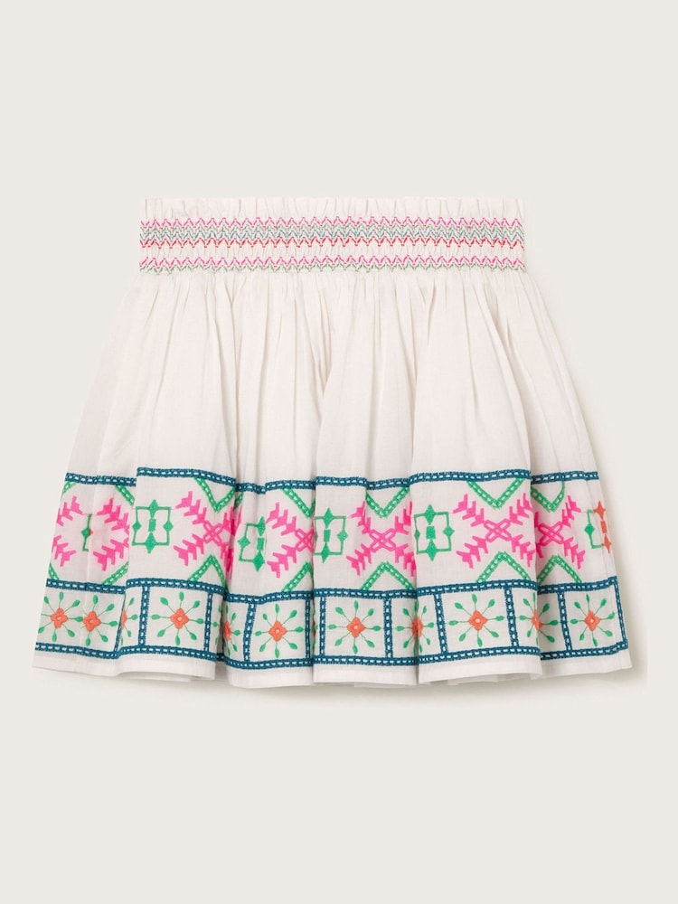 Monsoon White Embroidered Hem Skirt - Image 2 of 3