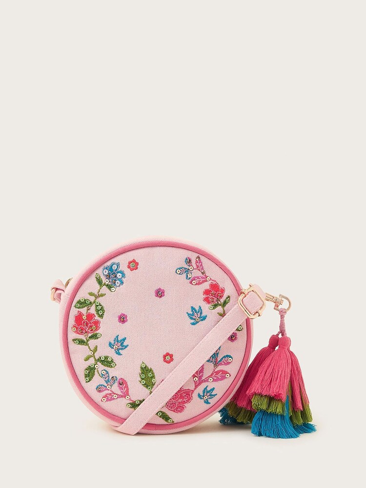 Monsoon Orange Embroidered Tassel Flower Bag - Image 1 of 3