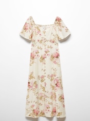 Mango Cream Buttoned Linen-Blend Dress - Image 5 of 6