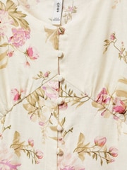 Mango Cream Buttoned Linen-Blend Dress - Image 6 of 6