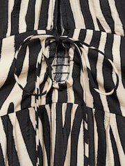 Mango Black Animal Prin Cut-Out Detail Dress - Image 5 of 6