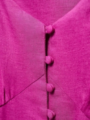 Mango Purple Buttoned Linen-Blend Dress - Image 6 of 6