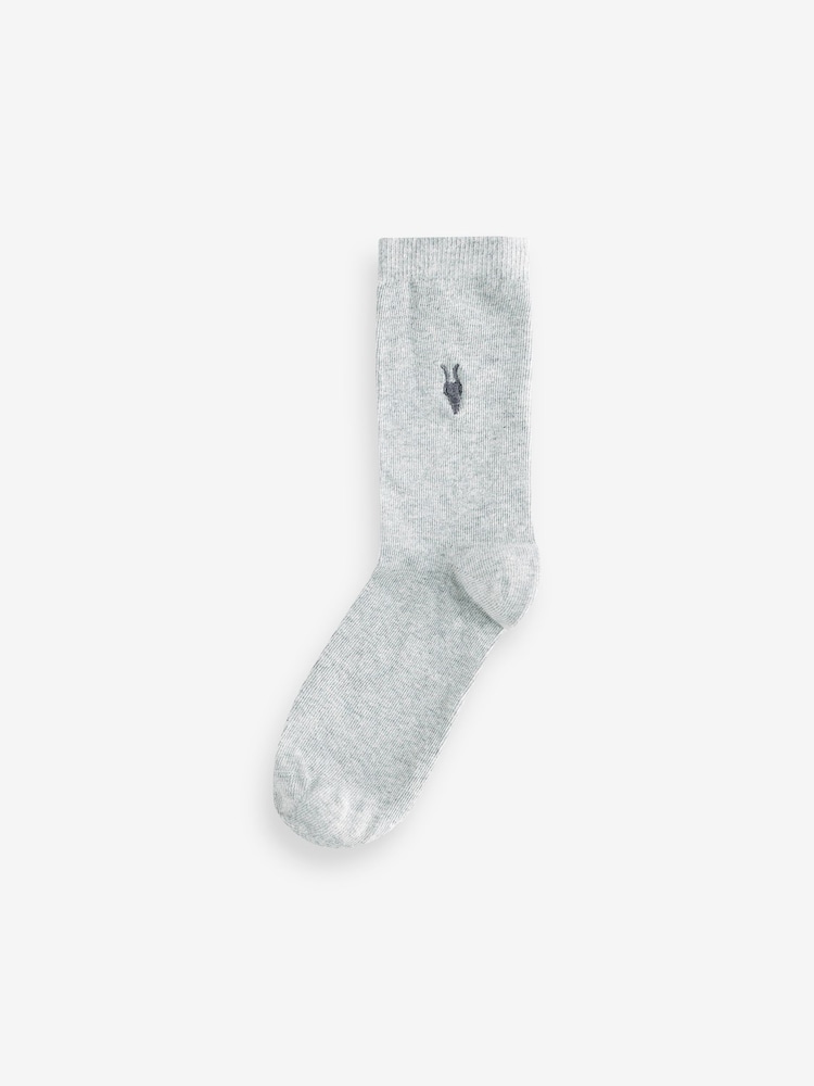 smALLSAINTS Grey/Black Ramskull Embroidered Socks 3 Pack - Image 4 of 4