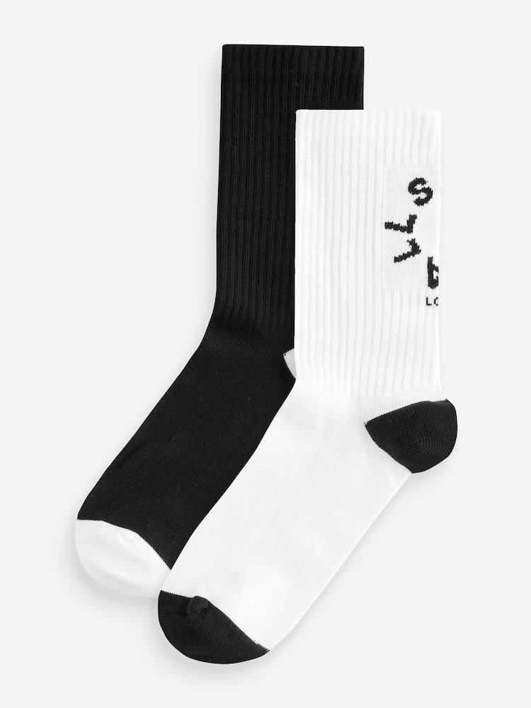 črna/bela - SmallSaints Tierra Logotip nogavice 2 Paket - Slika 1 iz 5 črna/bela - SmallSaints Tierra Logotip nogavice 2 Paket - Slika 1 iz 5
