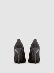 Reiss Grey Taylor Suede Pointed-Toe High-Heel Court Shoes - Image 7 of 8