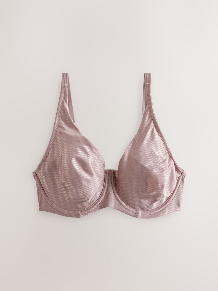 Schwarz und Pink - DD+ Jacquard Microfibre Brushed Lined Non Pad Bras 2 Pack - Image 8 of 12