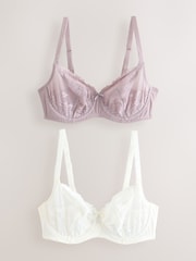 Violet mauve - Soutien-gorge en dentelle DD+ 2 Pack - Image 6 of 10