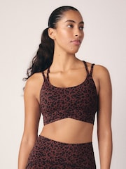 Animal Printed Strappy Back Dry Tech Medium Impact Sports Bra - Image 1 of 11