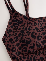 Animal Printed Strappy Back Dry Tech Medium Impact Sports Bra - Image 10 of 11