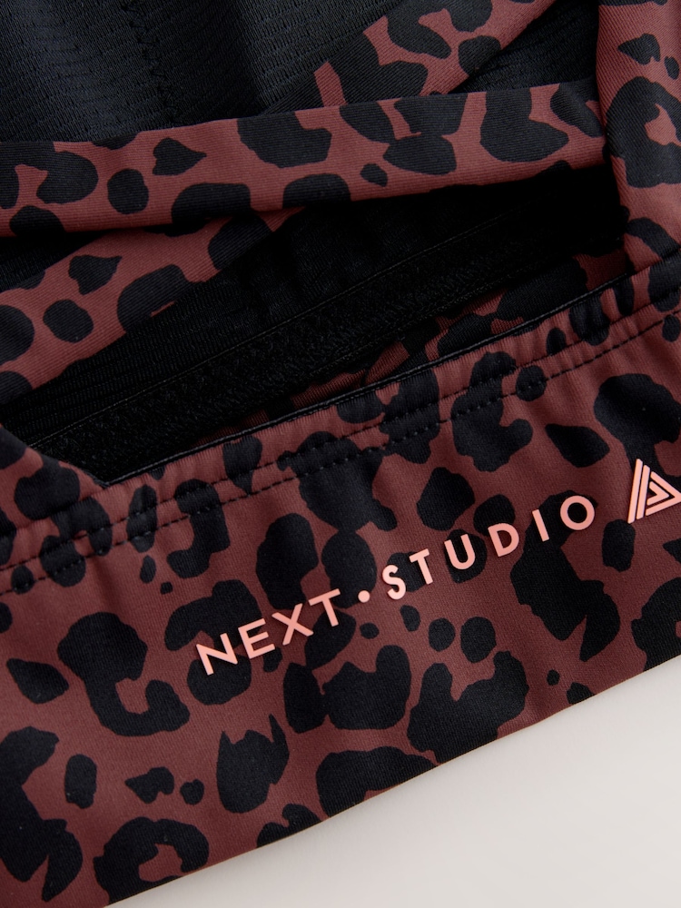 Animal Printed Strappy Back Dry Tech Medium Impact Sports Bra - Image 11 of 11