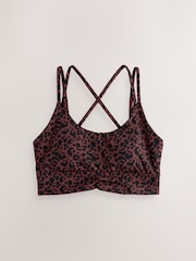 Animal Printed Strappy Back Dry Tech Medium Impact Sports Bra - Image 9 of 11