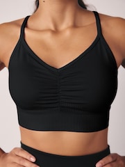 Schwarz - Seamless Strappy Sports Bra - Bild 7 von 7