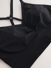 Black Seamless Strappy Sports Bra - Image 8 of 9
