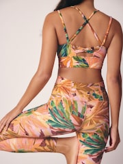 Bright Printed Strappy Back Dry Tech Medium Impact Sports Bra - Image 6 of 9