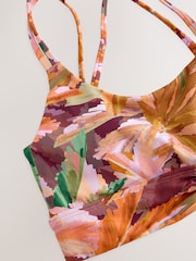 Bright Printed Strappy Back Dry Tech Medium Impact Sports Bra - Image 8 of 9