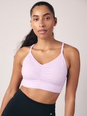 Lilac Purple Seamless Strappy Sports Bra - Image 5 of 11