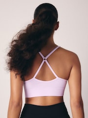 Lilac Purple Seamless Strappy Sports Bra - Image 6 of 11